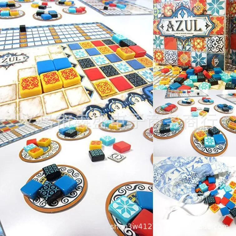 

Hot Selling Board Game Azul Tile Desktop Card Props Game English Card Color Brick Master Story