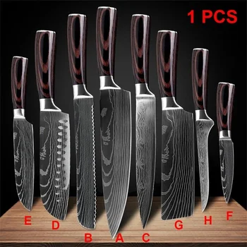 

Kitchen Knives Stainless Steel Laser Damascus Pattern Chef Knife Sharp Cleaver sushi knife Slicing Utility Knives Tool