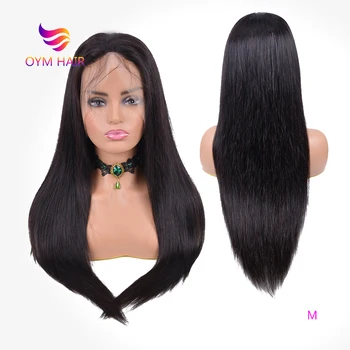 

OYM HAIR Straight Remy Full Lace Human Hair Wigs For Women 150% Density Pre Plucked Brazilian Full Lace Wig With Baby Hair