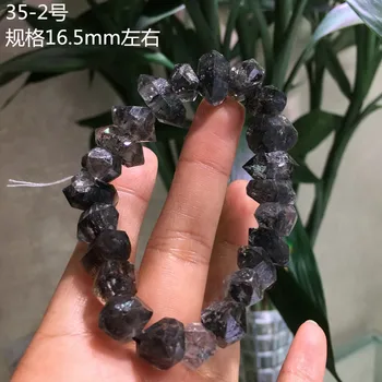 

Natural Hekimon Double Point Flash Diamond Bracelet Black Mineral for Men and Women
