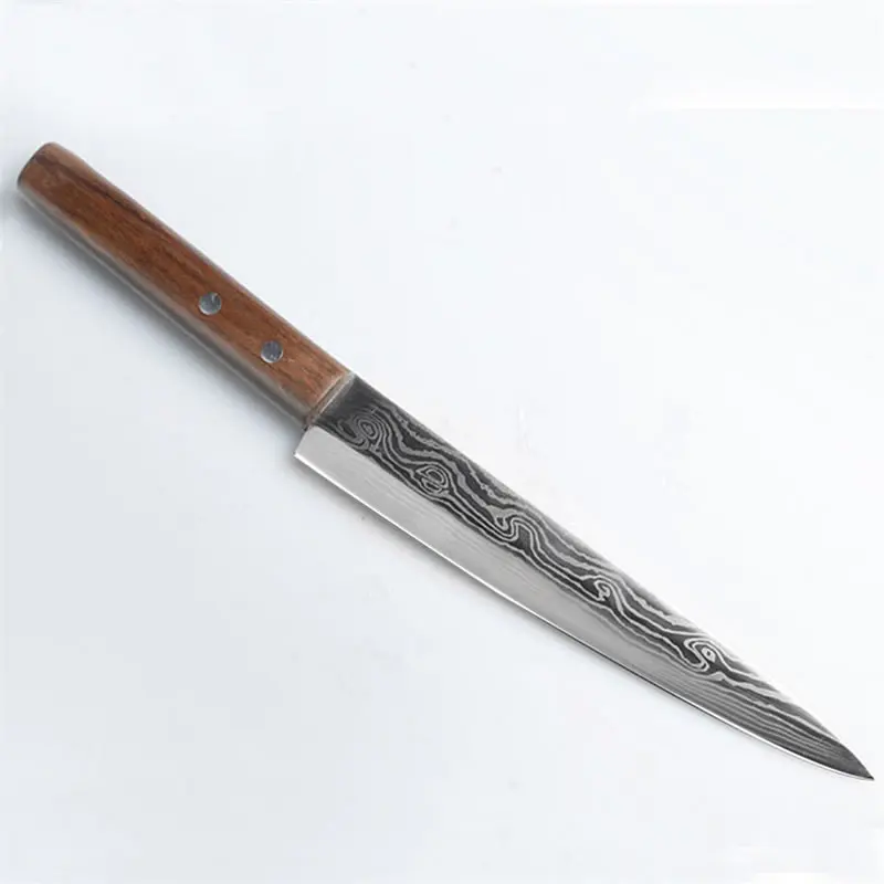 

8" Japanese Salmon Filleting Knife Stainless Steel Fish Meat Cleaver Fruit Vegetable Slicing Cutter Slicer Chef Kitchen Knives