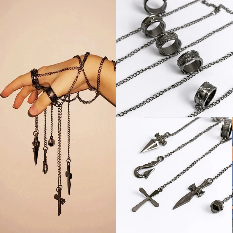 Cartoon Hunter x Saber Kurapika Cosplay Costume Prop Metal Ring Accessories Alloy Fashion Pendant Chain for Gift | Украшения и