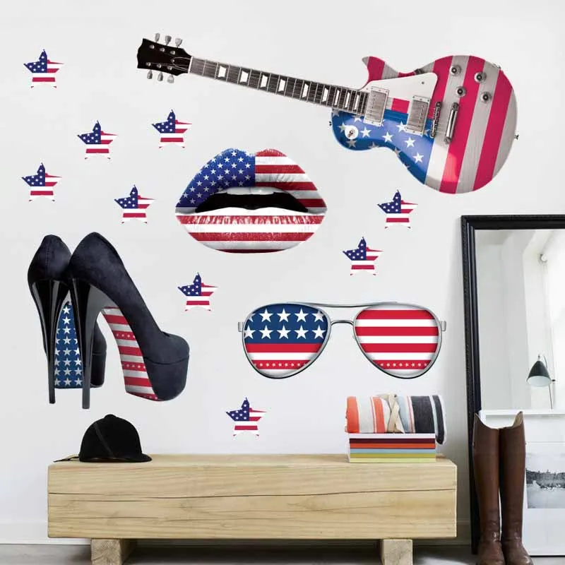 

Wall Sticker Decoration Painting Modern American Style Music Wedding Bedroom Accessories Habitacion