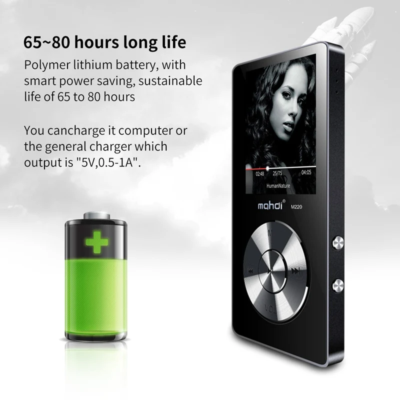 Original metal MP3 player lossless HiFi MP3 Music player with High Quality Sound out Speaker E-book FM radio Clock(Black