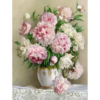 

5d Diamond Painting Flower Diamond embroidery peony Bouquet Vase Sale diamond Mosaic layout Full Square Drill kit Decor
