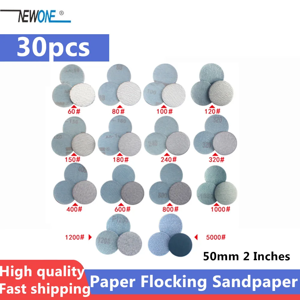 Шлифовальный диск 30 шт./лот 50 мм 2 дюйма|sanding discs|abrasive papersandpaper pad |