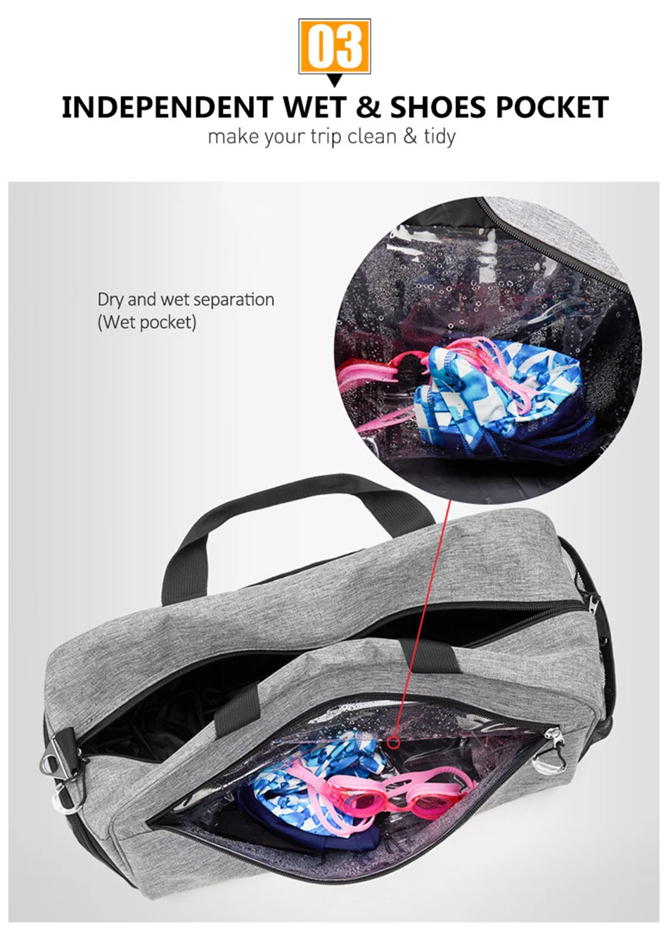 Racket Fitness Sport Gym Bag Men Women Outdoor Training Yoga Travel Handbag Oxford Waterproof Dry Wet Shoulder Bags Shoes Pocket