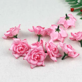 

Lulang 5cm 15PCS Pink Artificial Silk Fake Roses Flower Faux Heads Bulk DIY Wedding Home Decoration Scrapbook Accessories