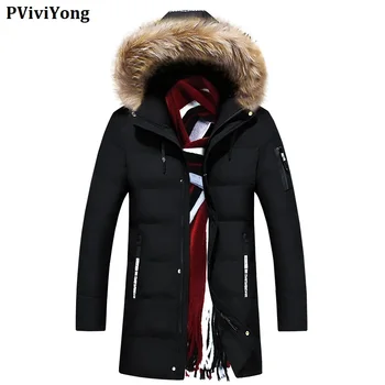 

PViviYong 2019 new arrival winter high quality thicked hooded jackets men,collars long coat men parka ,plus-size L-8XL 18719