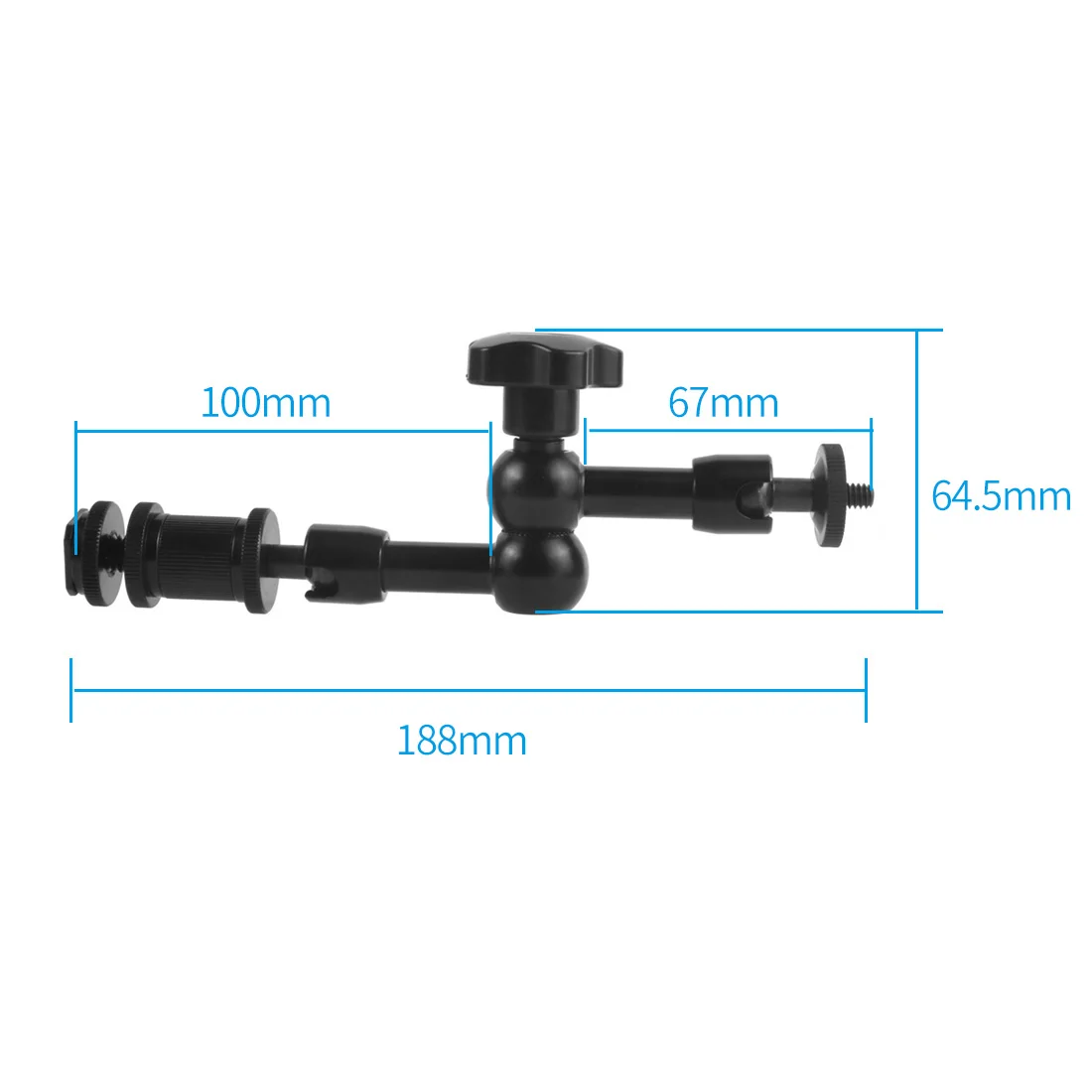 FEICHAO Friction Articulating Magic Arm Bracket 7" Inch Hot Shoe Connector 1/4" Screw for DSLR Camera LCD Monitor LED Light +FS