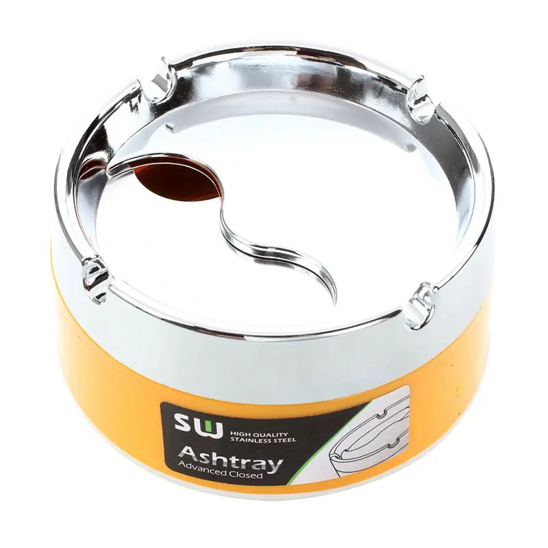 Серебряная оранжевая Съемная Вращающаяся крышка пепельница для курения сигарет
