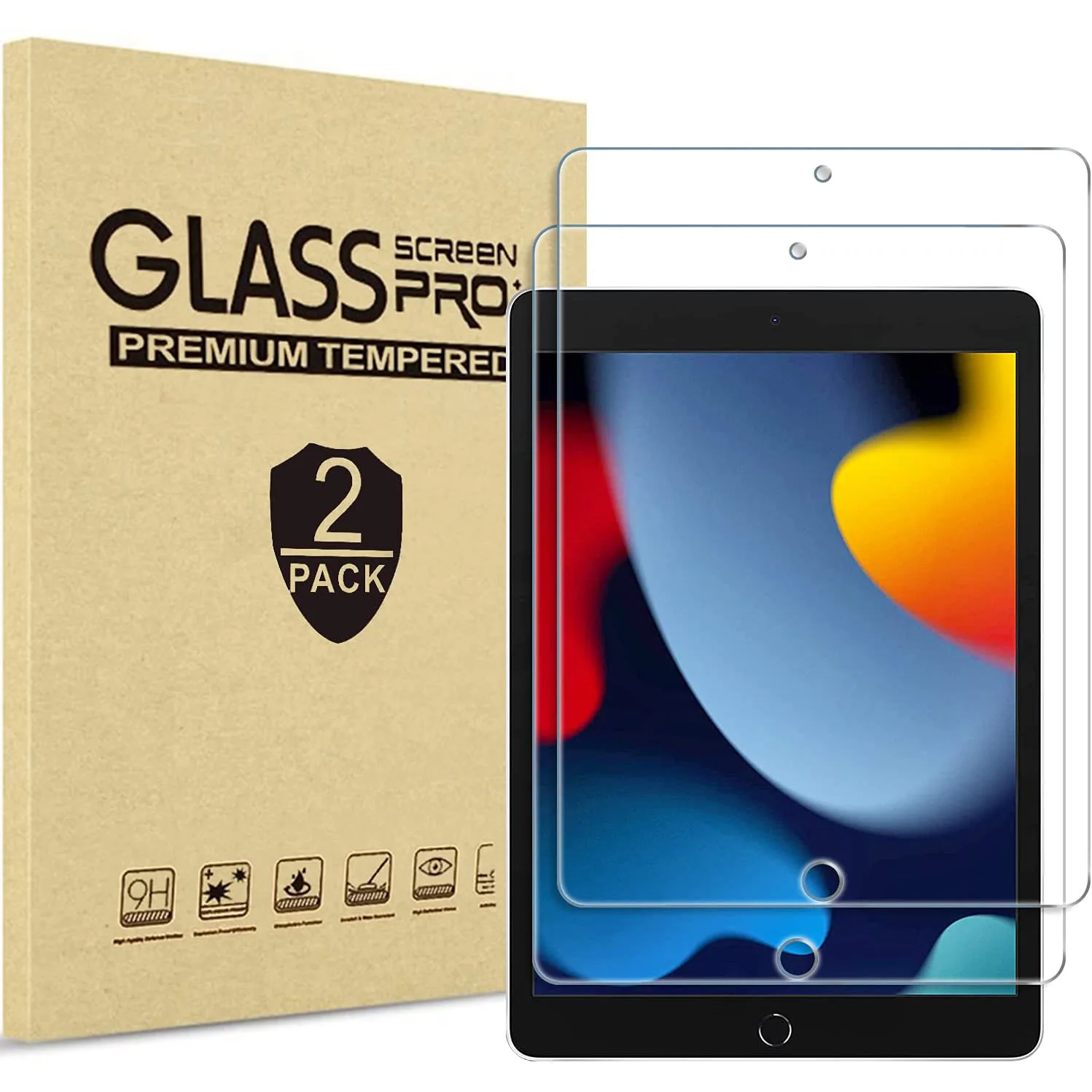 ProCase 2 Pack for iPad 10th Generation Screen Protector 2022, 10.9 inch  Tempered Glass Screen Film Guard for iPad 10 -Clear