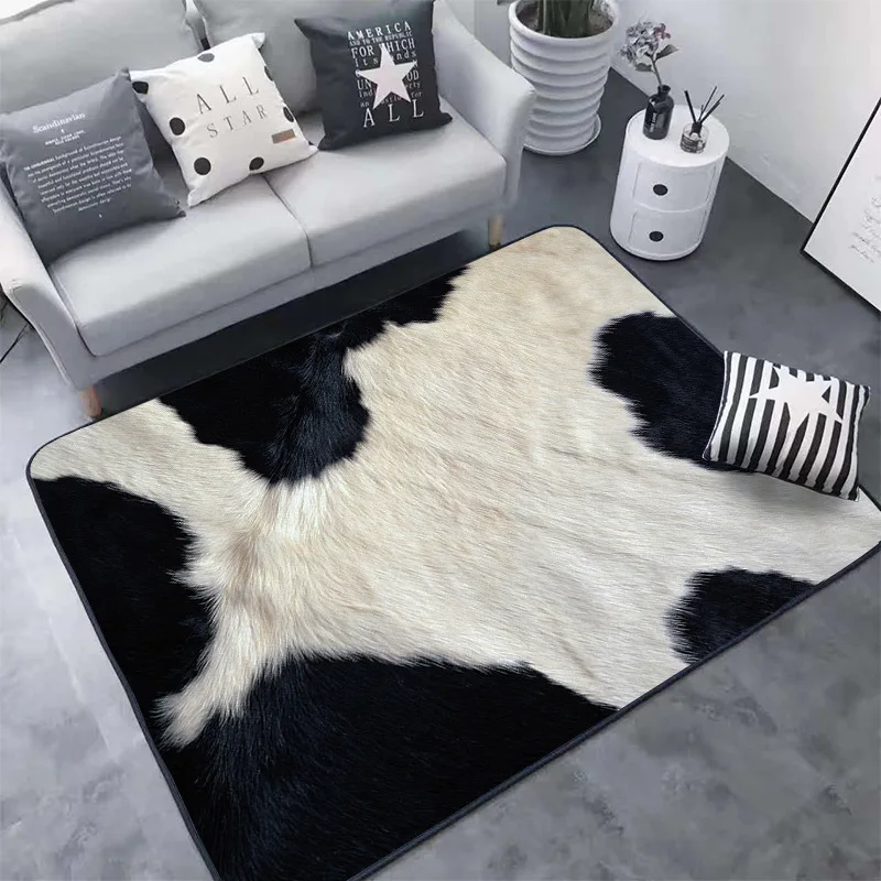 

Creative Zebra/Cow/Tiger 3D Animal Fur Printed Carpet And Rugs For Living Room Study Floor Mat Area Rug Carpet tapetes para sala