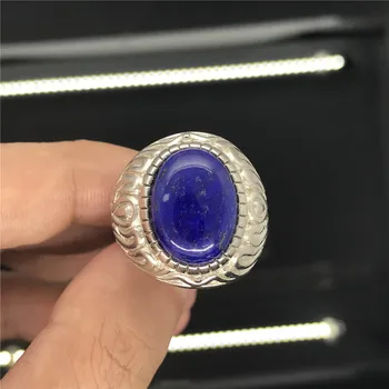 

Natural Lapis Lazuli Crystal Ring For Man Anniversary Love Gift 16x12mm Royal Blue Beads Gemstone Adjustable Ring Jewelry AAAAA