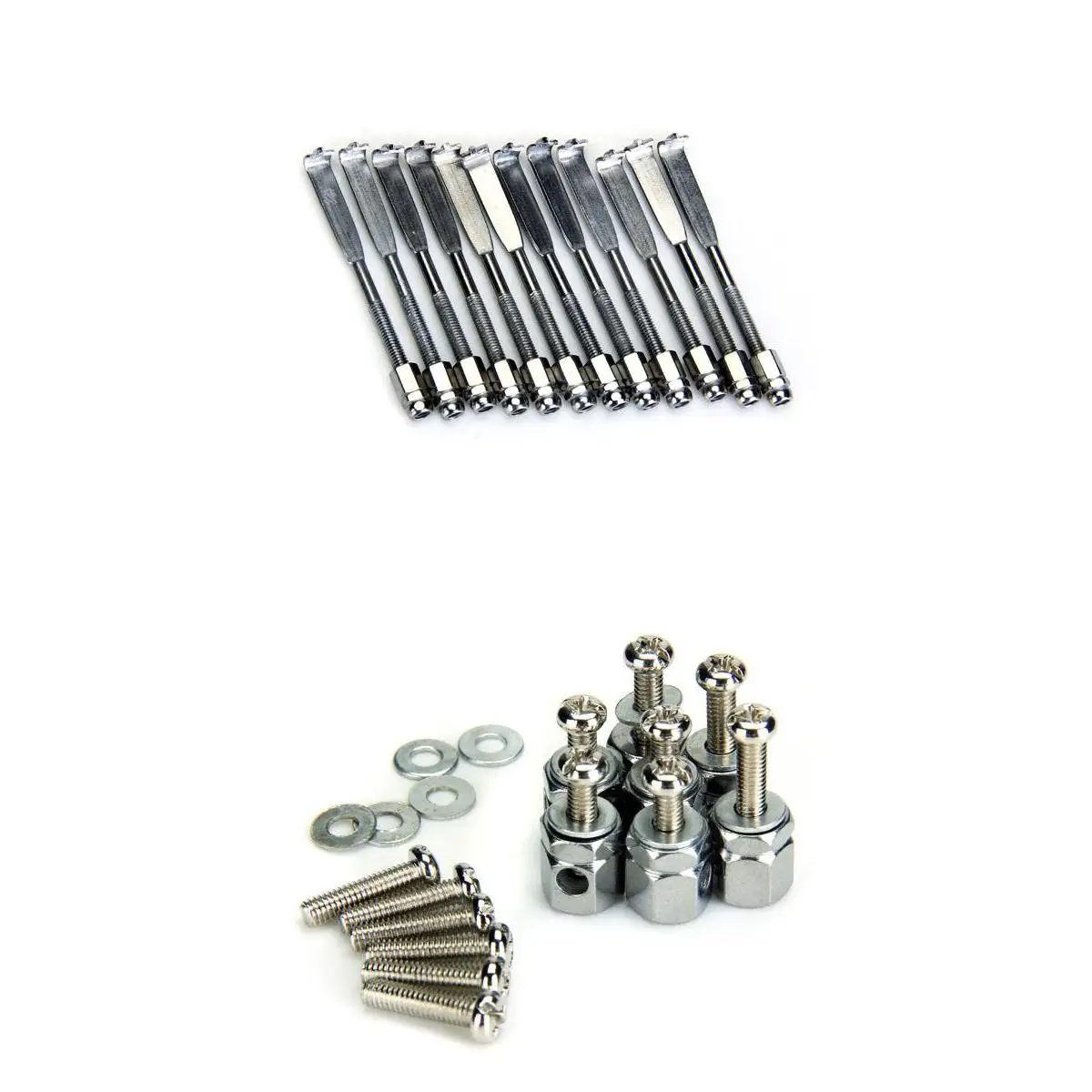 

24 Sets Replacement Chrome Plated Banjo Lugs & 24pcs Banjo Flat Hooks And Nuts