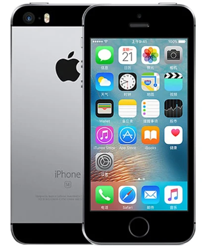 Space Gray Apple iPhone SE Dual-Core, 4G, LTE, смартфон, 12MP " IOS 2 Гб Оперативная память 16/64GB Встроенная память по отпечатку пальца для разблокированного мобильного телефона - Color: Space Gray