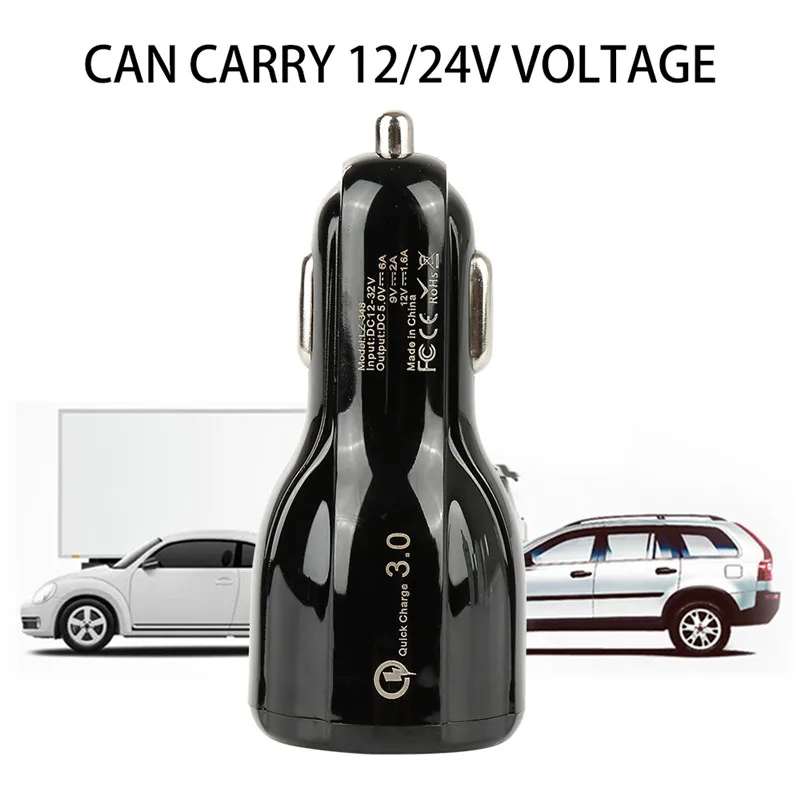 

39W 6A Dual USB QC3.0 Fast Charge Adapter for Mobile Tablets Car Charger Car Accessories Interior