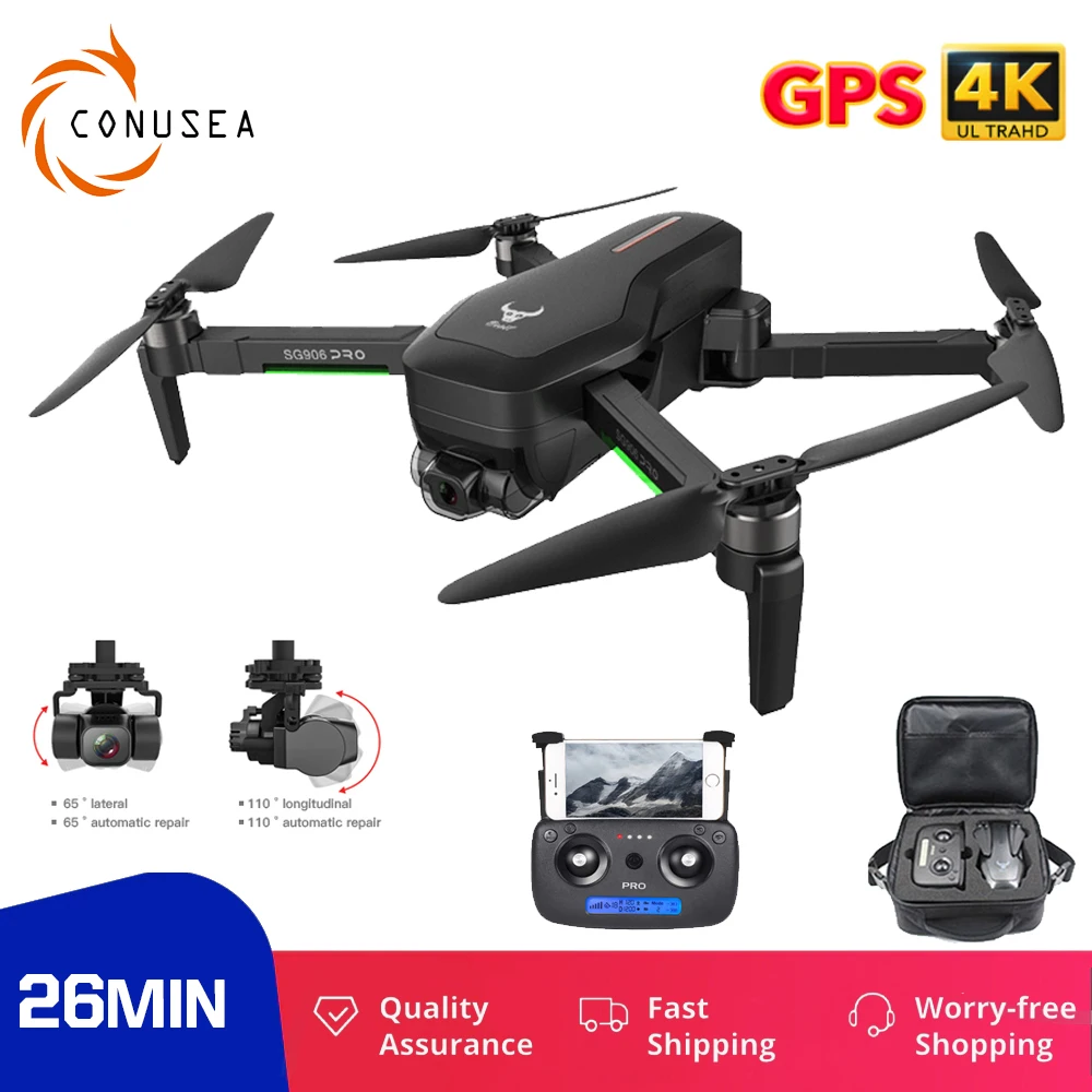 CONUSEA SG906 / Pro 2 GPS Дрон 4K камера с тремя осями антивибрационный шарнир 26 мин Время