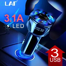OLAF универсальное USB Автомобильное зарядное устройство 5 В 3.1A мини зарядное устройство Быстрая зарядка с светодиодный для мобильного телефона Смартфон Xiaomi samsung iPhone X