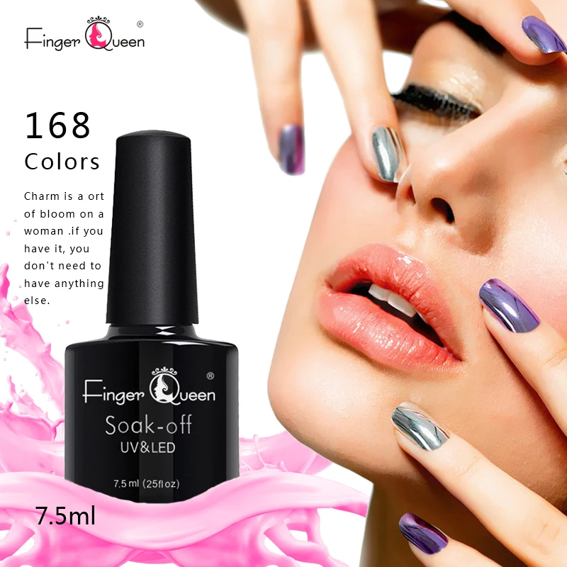 Fingerqueen 7,5 мл 24 цвета профессиональный Гель-лак для ногтей УФ-гель для ногтей долговечный замачиваемый Дамский гель лак для ногтей красивый