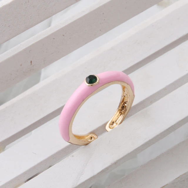 NeeFuWoFu Y2K Multicolor Enamel Dripping Oil Open Ring For Women, Adjustable  Gold Plated Chunky Finger Rings Party Jewelry Other