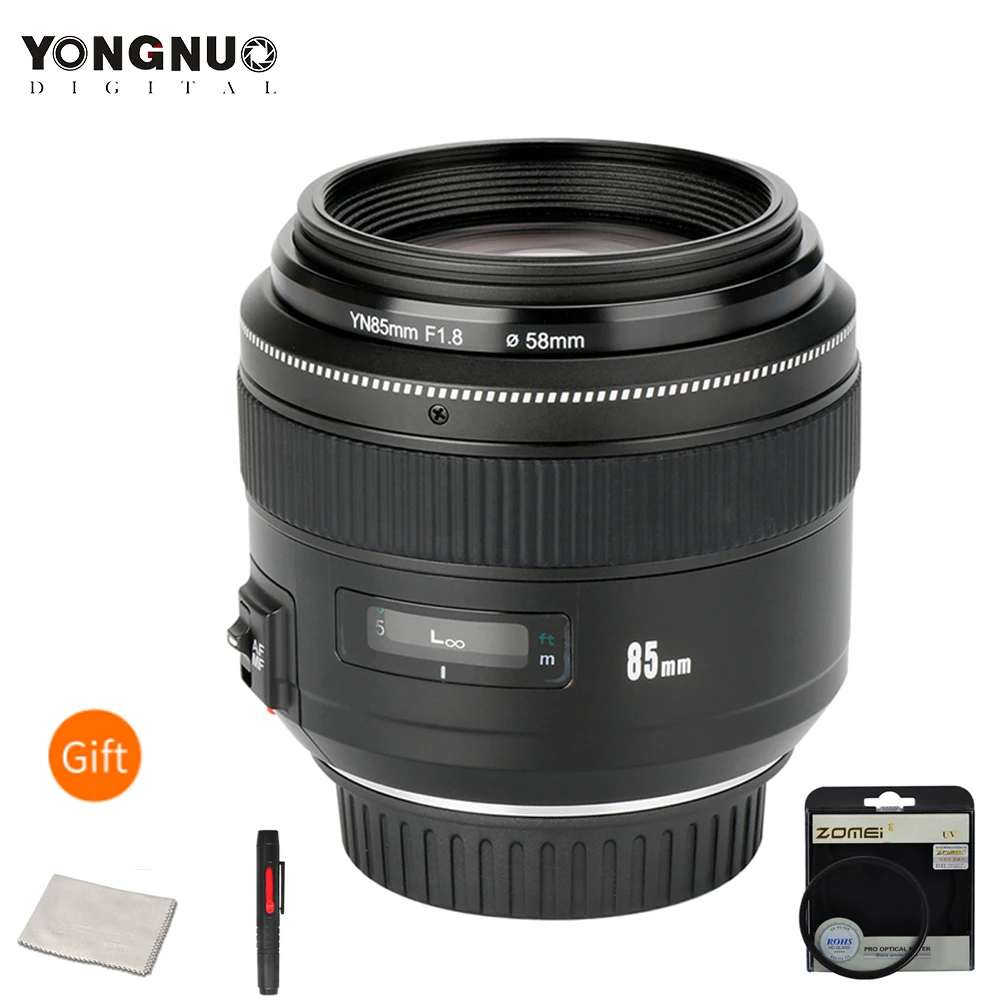 Объектив YONGNUO yn85 мм F1.8 для камеры Canon EF Mount EOS 85 AF/MF стандартные средние