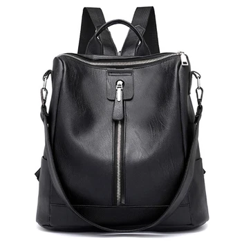 

Backpack Women PU Leather Large Backpack Girls Teenagers Shoulder Bag Rucksack Ipad Tablet Work Bag Travel Daypack mochila Bags