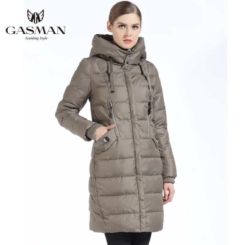 Meilleur GASMAN 2019 hiver femmes Bio doudoune marque longue hiver manteau femmes à capuche vers le bas Parka mode veste nouvelle Collection d hiver