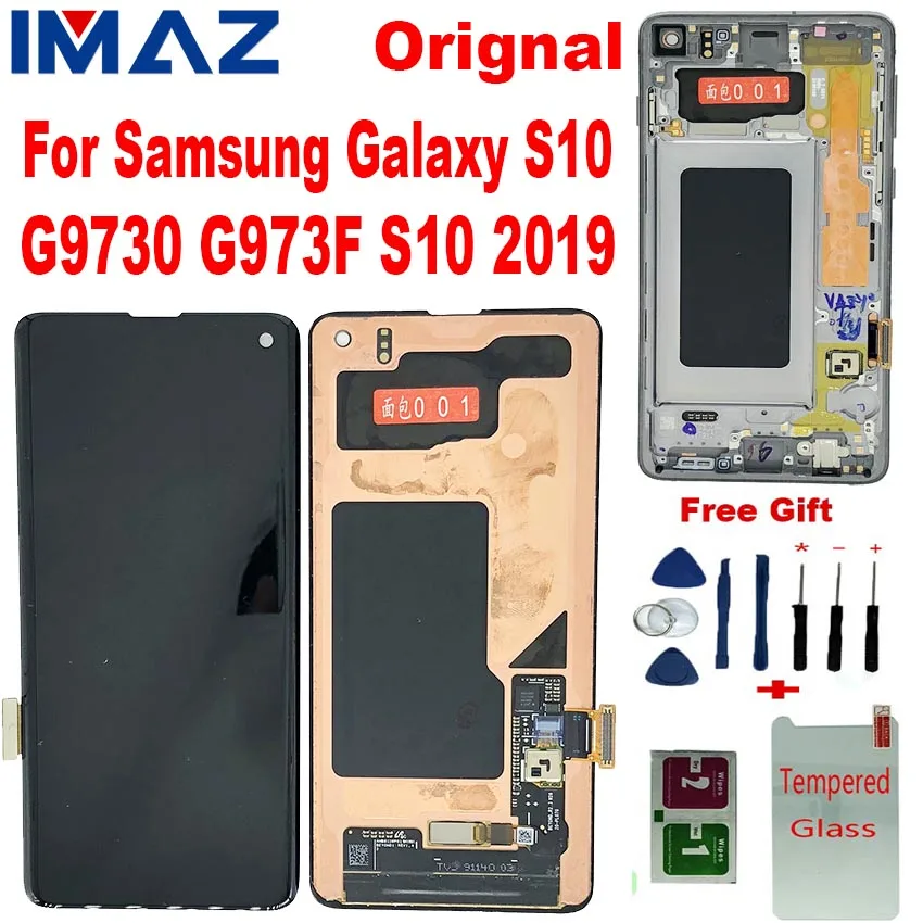 IMAZ оригинальный AMOLED LCD для Samsung Galaxy S10 G9730 G973F дисплей кодирующий преобразователь