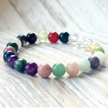 

Wholesale Big Love Crystals Bracelet Mix Gem stone Bracelet for Women Opening the Heart Chakra