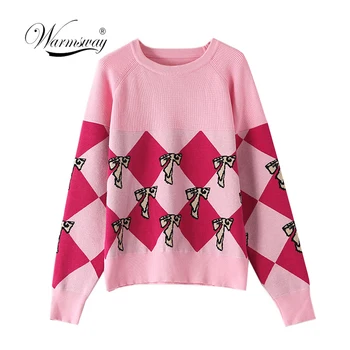 

Roupas femininas Women Pull Sweaters 2020 New Pink Sweater Jumpers Candy Color Harajuku Chic Pull Femme C-469