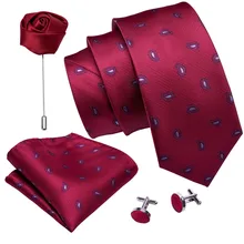 Barry. wang новые красные мужские свадебные галстуки платок запонки бутоньерка набор Пейсли шелковые галстуки для мужчин подарки Fahsion Desingers