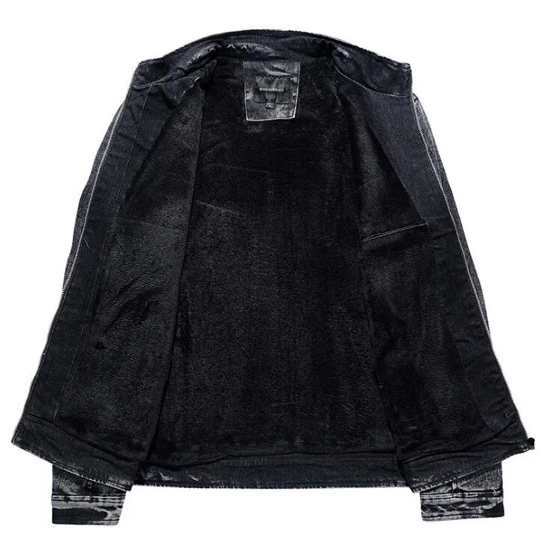 XIU LUO Fashion Vintage Denim Jackets Men Slim Fit Solid Color Casual Mens Jeans Coat Clothes for Black Blue Masculinity