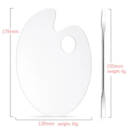 Clear Acrylic Palette and Mixing Rod Set (Oval with Rod)
