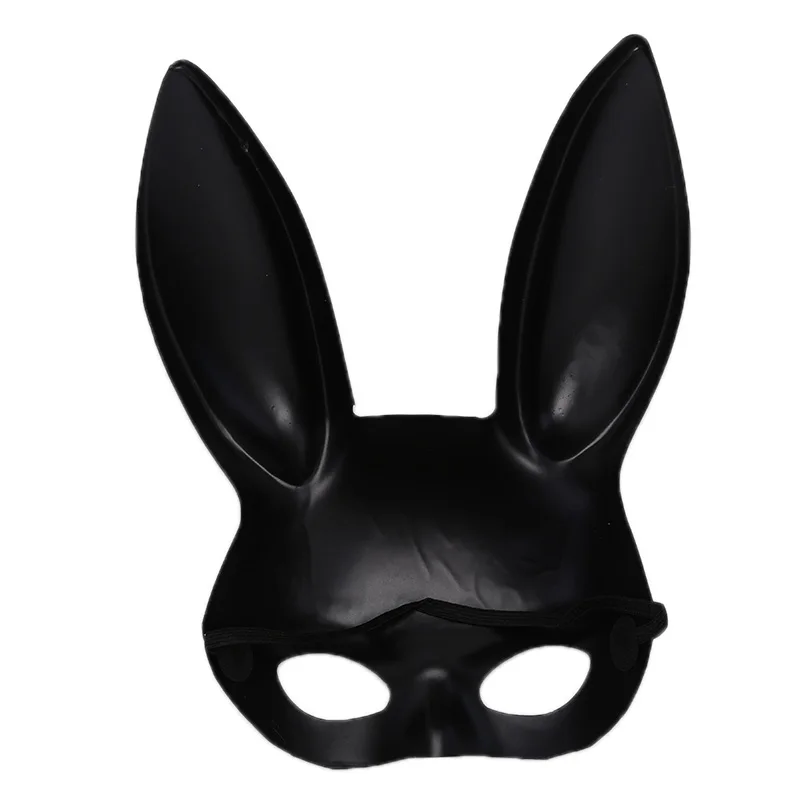 Черная сексуальная маска с заячьими ушками для женщин и девушек, маска с длинными ушами для бондажа, маскарадный костюм на Хэллоуин, маскарадный костюм для костюмированной вечеринки