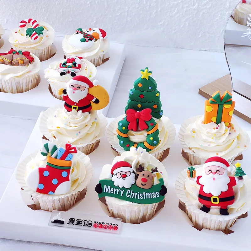 zone Reageren breed Zachte Lijm Bakken Van Een Cake Decoratie Kerst Gift Box Party Dessert  Stoffering Cartoon Santa Sneeuwpop Laarzen - AliExpress