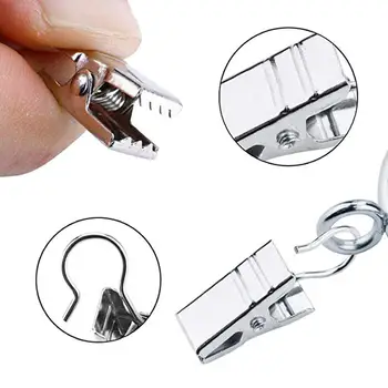 

100 PCS Stainless Steel Curtain Clip Hook for Curtains Photo Home Decor Outdoor Party WIRE Bracket Curtain Accessories