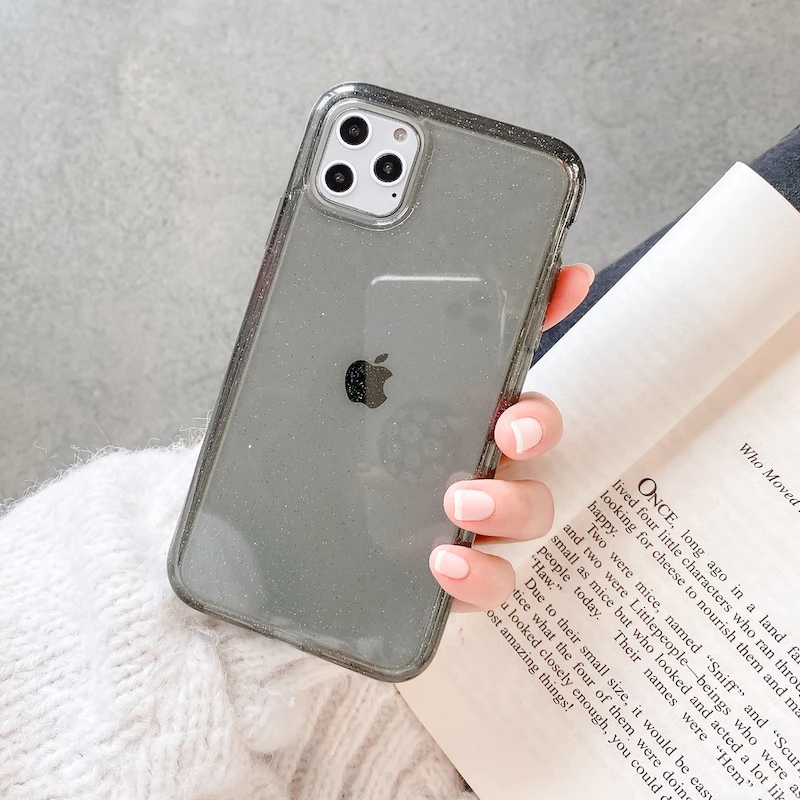 Прозрачный блестящий противоударный чехол для iphone 12 12Pro 12Mini 11 11Pro Max XR XS SE 7 8 Plus
