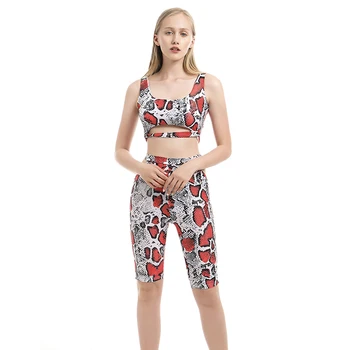 

Women Sets 2019 Summer Short two-piece Sets Printed Irregular Short Paragraph Navel Five Pants Suit For Lady Robe Femme