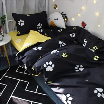 

Dormitory Bunk Bed Sheet Three-Piece Set Student Dormitory Single Yellow Quilt Women's Double Denim