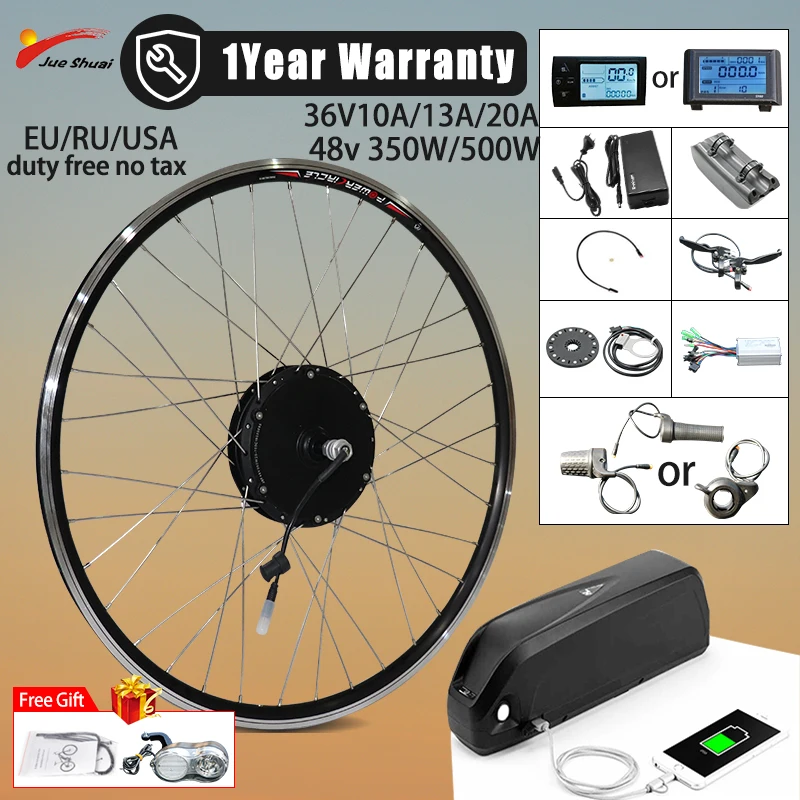 

Jueshuai Electric Bicycle Conversion Kit 350W 500W Front Motor Wheel 48V10A 13A 20A Hailong Kettle Battery bicicleta de montaÃ±a