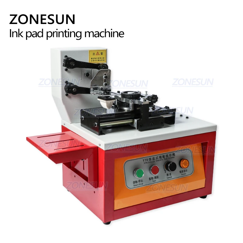 ZONESUN Automatic Ink Pad Printing Machine Electric Production Date Coding Machine Plastic Milk Carton Bottle Glass Pad Printer