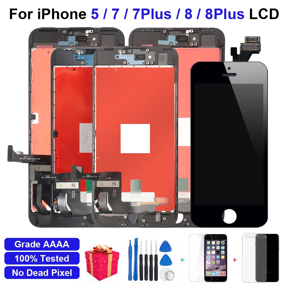 ЖК-экран 3D с сенсорным экраном и дигитайзером для iPhone 5G 7 8 Plus возможностью сборки