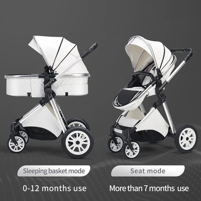 Multi-functional 3 in 1 Baby Stroller High landscape Can Sit Reclining Light Folding Two-way Eggshell design Baby Stroller