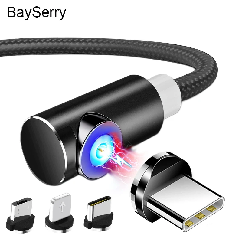 Магнитный Micro USB кабель BaySerry для iPhone Samsung быстрая зарядка Type-C передачи данных