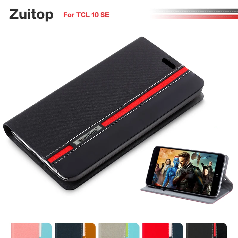 

Cowboy PU Leather Phone Bag Case For TCL 10 SE Flip Case For TCL 10 SE Business Case Soft Silicone Back Cover