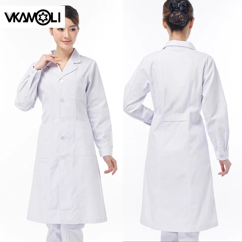 Vkamoli, унисекс, белое медицинское пальто, одежда, медицинское обслуживание, Униформа, одежда для медсестер, длинный короткий рукав, защита, лабораторное пальто, платье