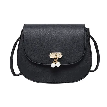

Women Bags Messenger Small Square Bag Single Shoulder Pearl decoration Casual New Leather Wild Simple Pattern Pearl