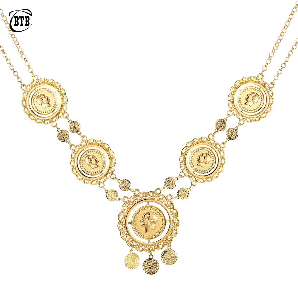 Long Coin Necklace for Women Islam 