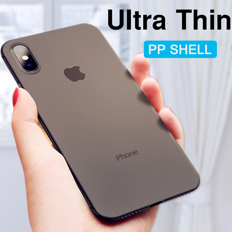 0,26 мм ультра тонкий PP противоударный чехол для iphone 7 8 6 6S PLus X XS XR Max чехол для телефона для iphone X XR XS Max Жесткий PC матовый чехол